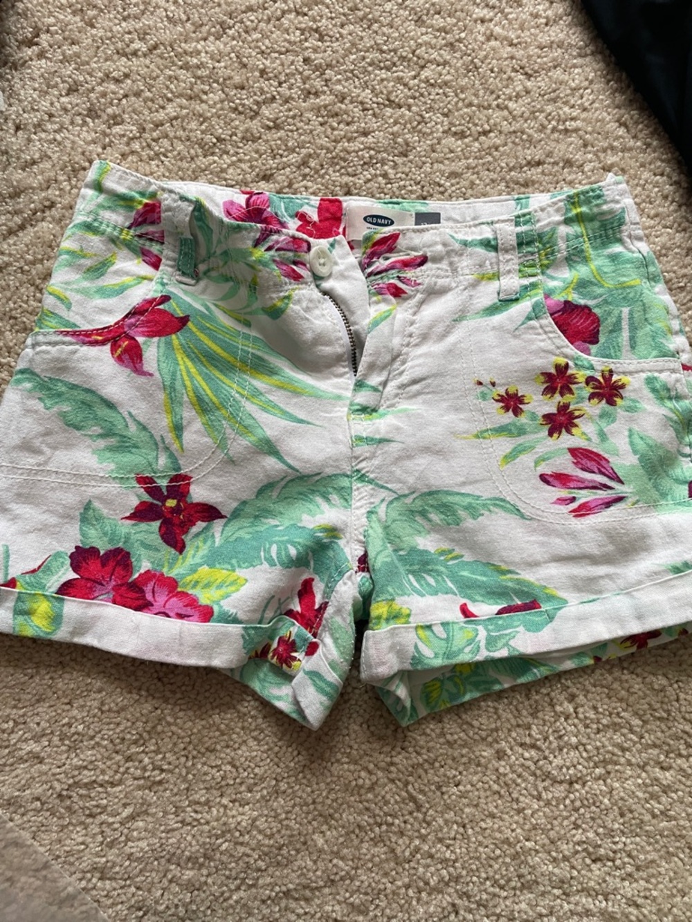 Old Navy White Floral Print Cotton Women's Shorts